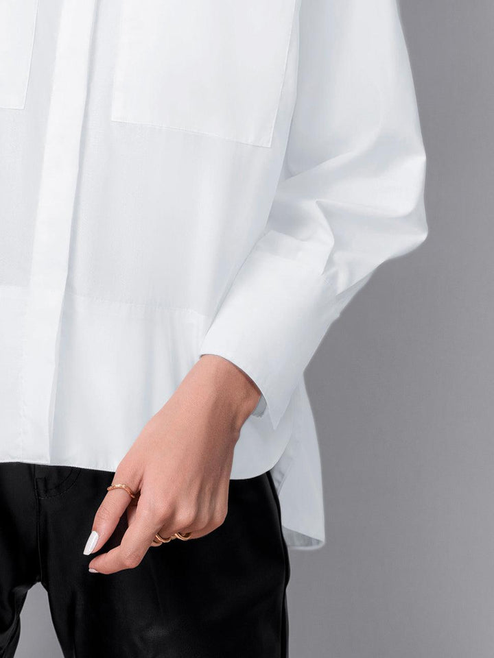 Non-iron "Formal" oversized white shirt - Auréline Atelier