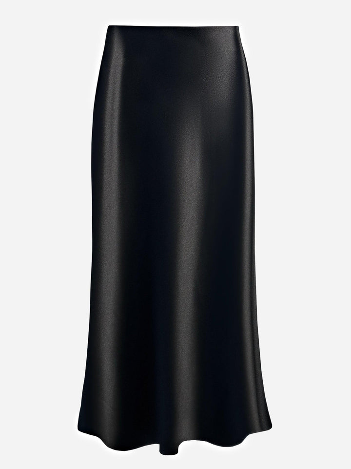 Satin Bias Skirt - Black - Auréline Atelier