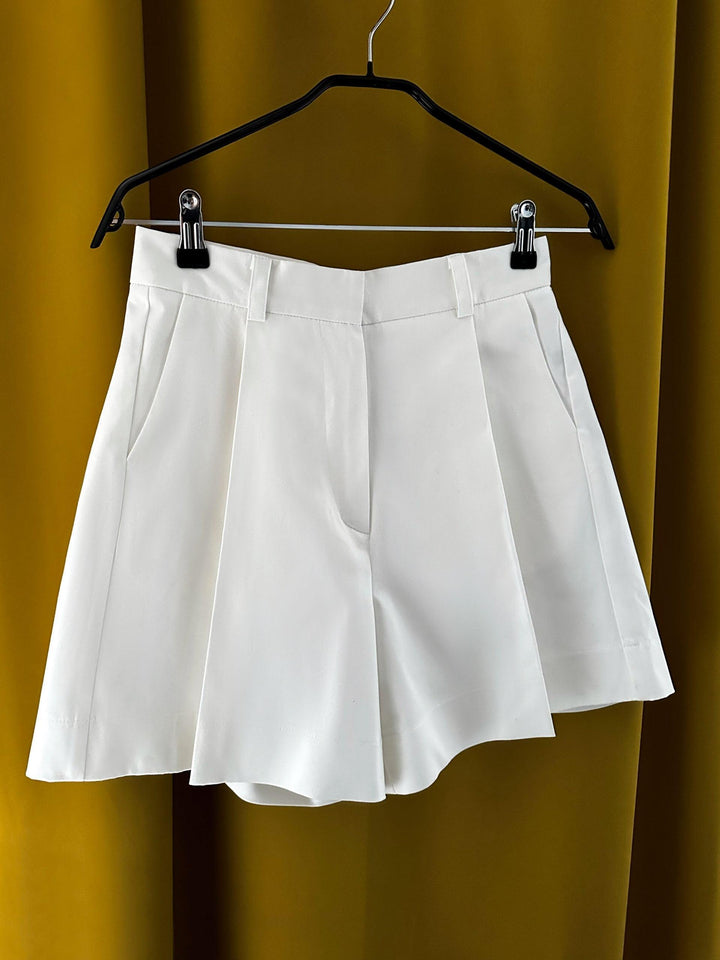 High waisted cotton satin shorts - AURÉLINE