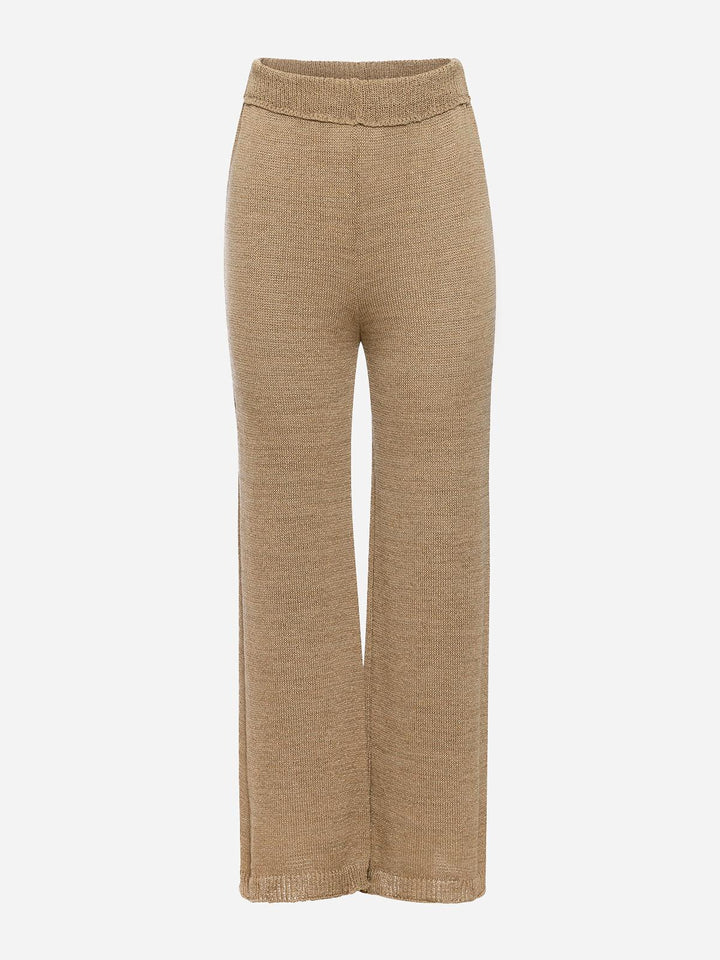 Knitted Trousers in Gold "Aureline" - AURÉLINE