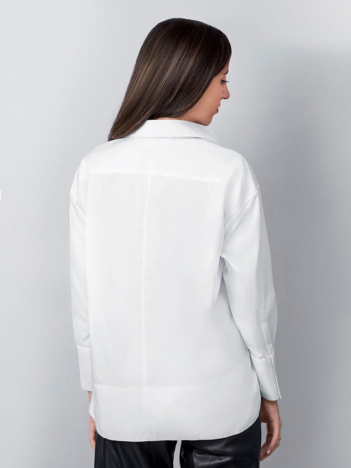 Non-iron "Formal" oversized white shirt - Auréline Atelier