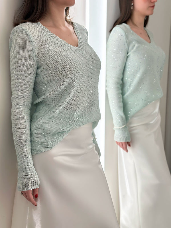 Turquoise Sparkling Sweater "Elise"