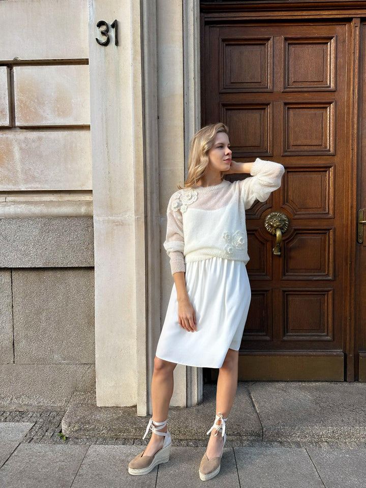 Mohair Jumper with Flowers - Auréline Atelier