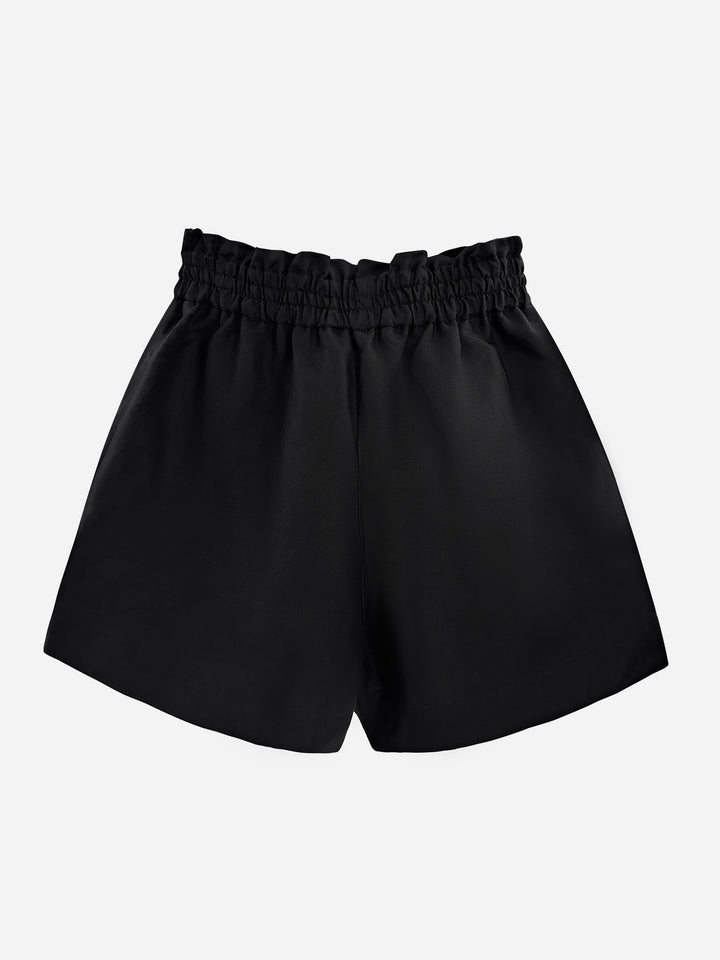 Linen Paperbag Shorts "Le Noir" - AURÉLINE