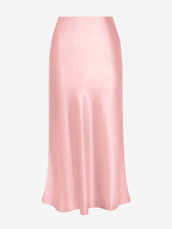 Satin Bias Skirt - Light Pink