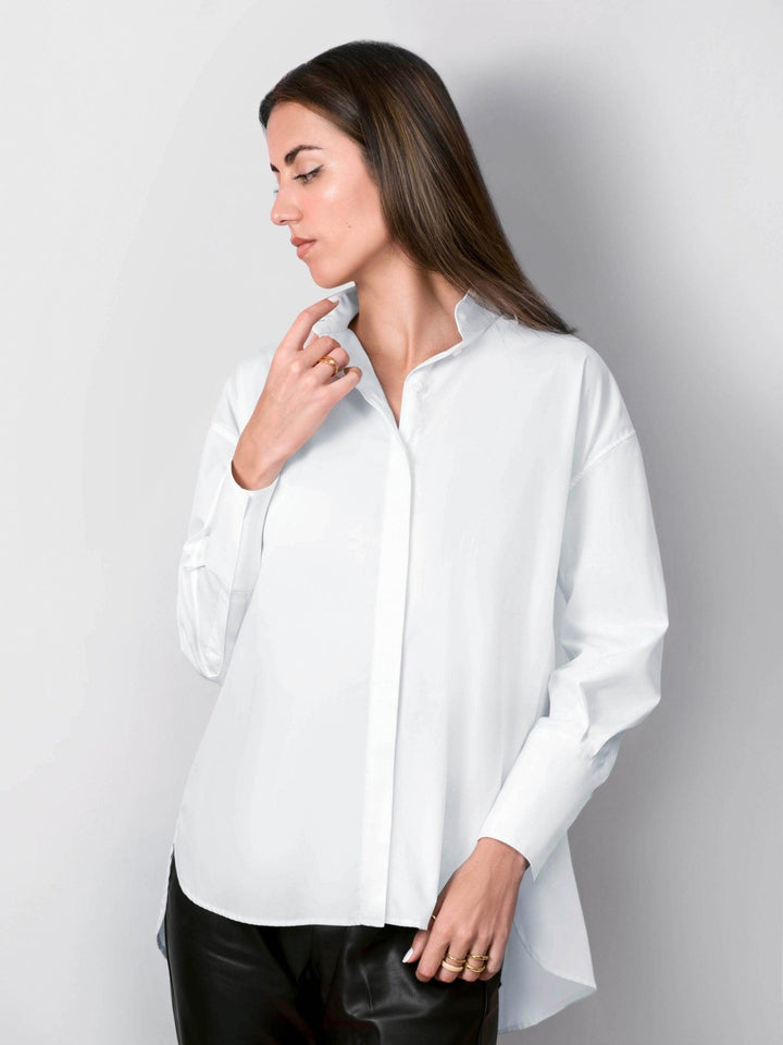 Non-iron "Casual" oversized white shirt - Auréline Atelier