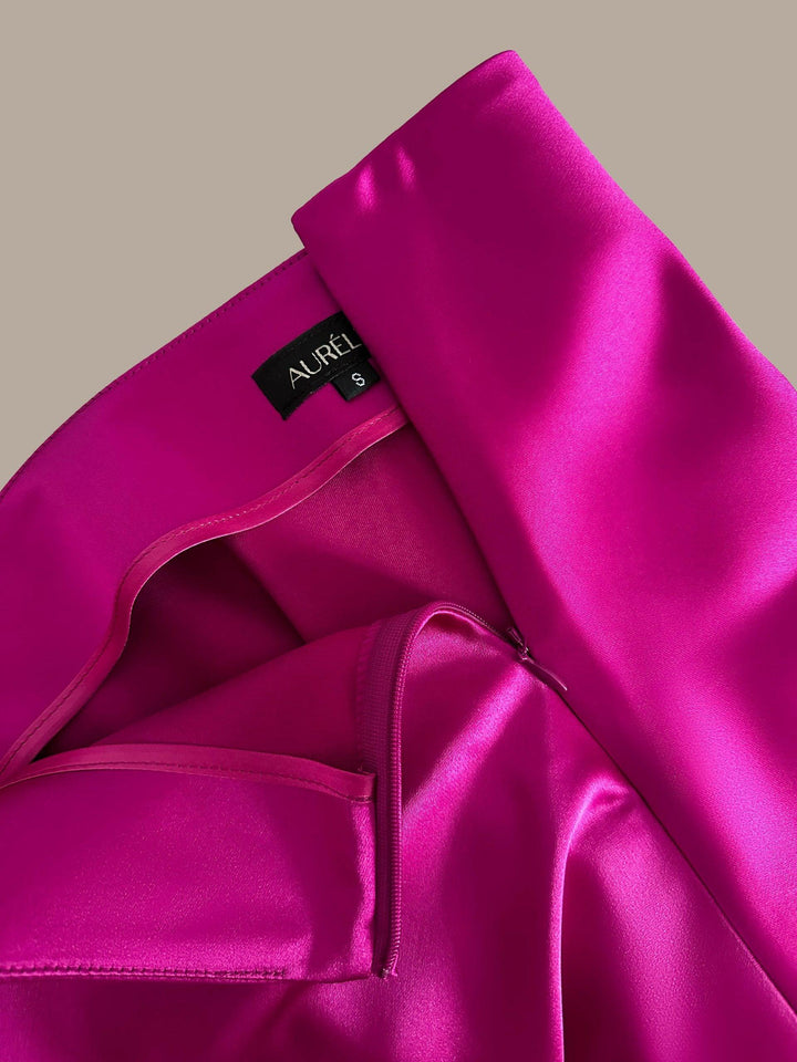 Satin Bias Skirt - Fuchsia - Auréline Atelier