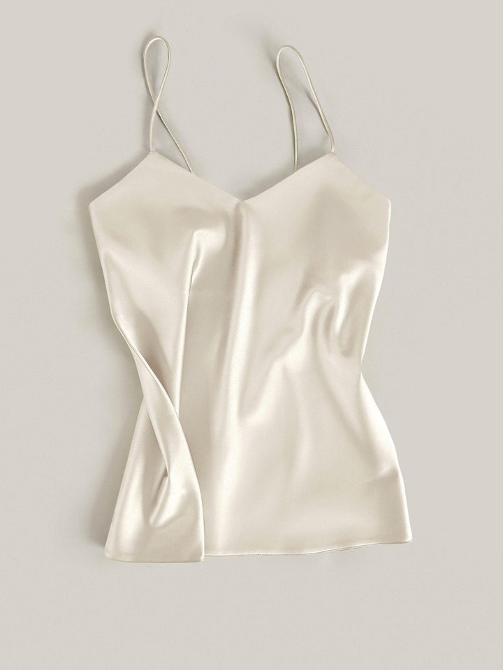 Satin Cami Top - Ivory - AURÉLINE