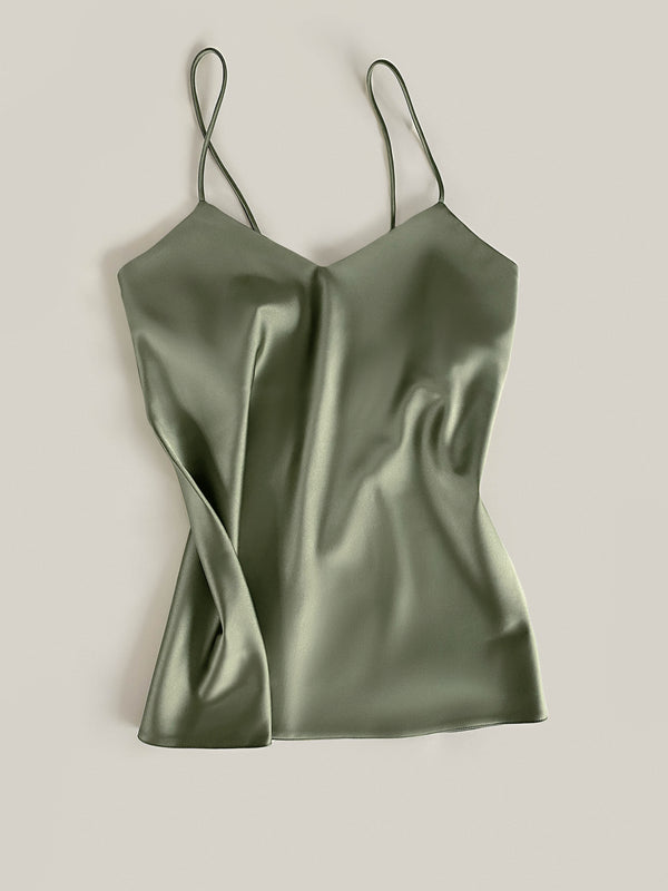 Satin Cami Top - Sage
