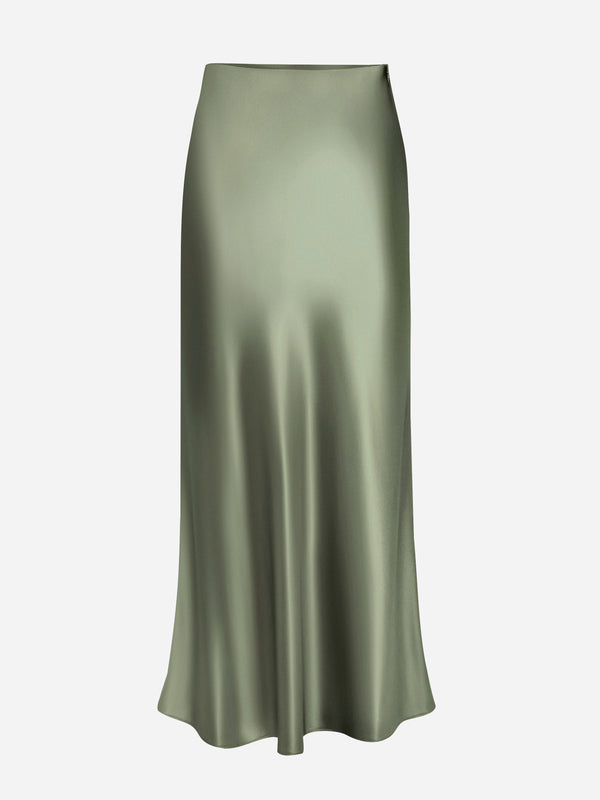 Maxi Satin Bias Skirt - Sage