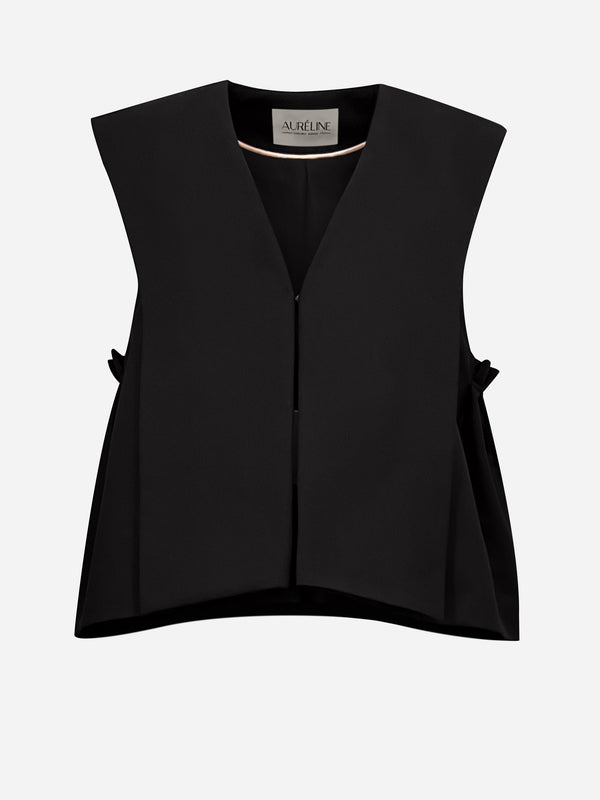 Wool Vest "Genevieve" - Black
